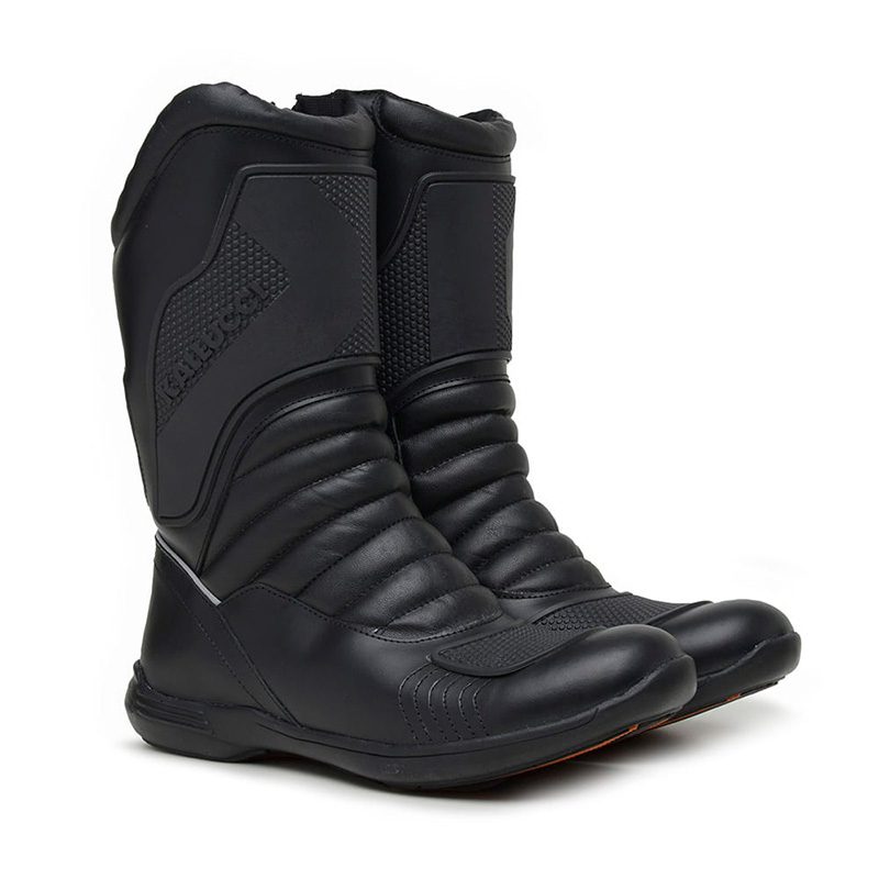 bota motociclista cano longo
